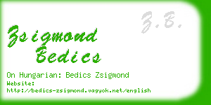 zsigmond bedics business card